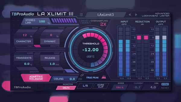 TBProAudio LA xLimit III: новая версия мастеринг-лимитера с новыми алгоритмами мониторинга и измерения сигнала  