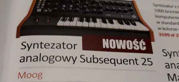 УТЕЧКА: новый синтезатор Moog Subsequent 25 заметили в польском каталоге музыкальных инструментов  